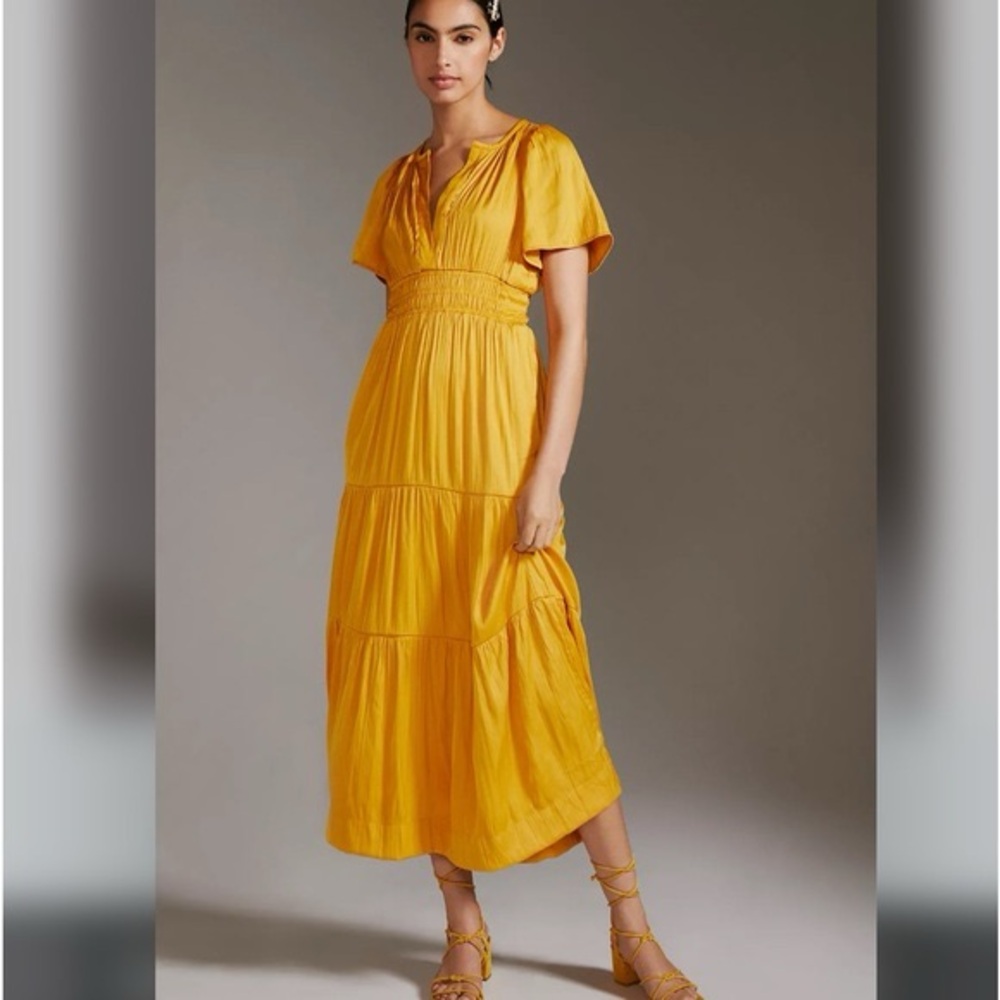 Anthropologie Somerset Satin Maxi Dress - Picture 5 of 7